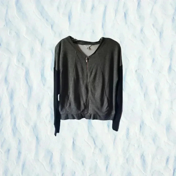 -Calvin klein full zip jacket gray/blk color block size S - Picture 1 of 6